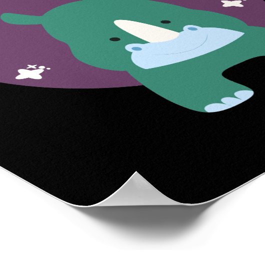 Game op Kawaii grappige baby in blauwe kleur Poster (Hoek)