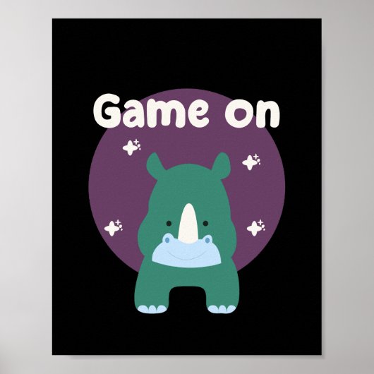 Game op Kawaii grappige baby in blauwe kleur Poster (Voorkant)