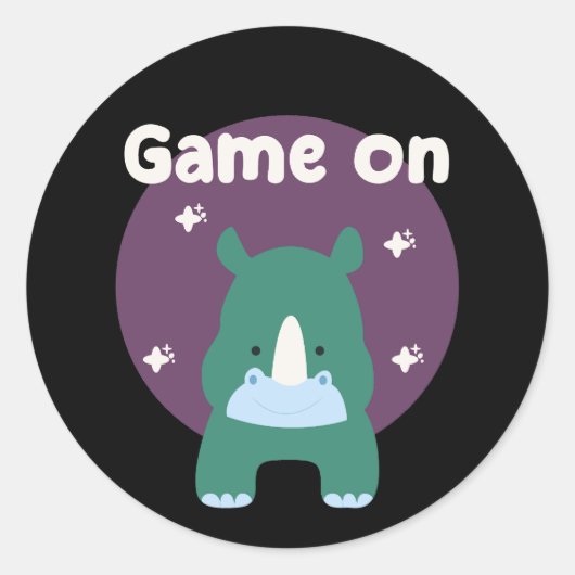 Game op Kawaii grappige baby in blauwe kleur Ronde Sticker (Voorkant)