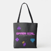 Game op neonroze, groene, videogamer tote bag (Achterkant)