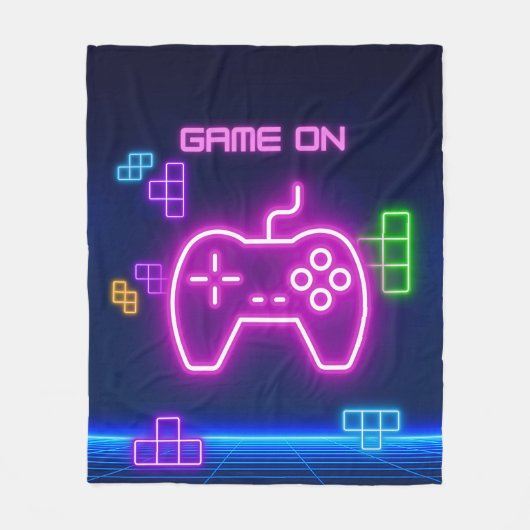 Game op neonvideogamer fleece deken (Voorkant)