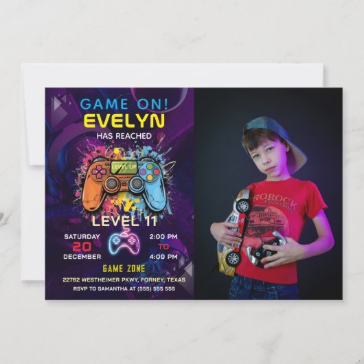 Game op niveau omhoog Video Game Verjaardag Kaart (Voorkant)