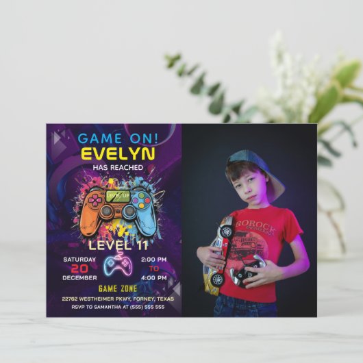 Game op niveau omhoog Video Game Verjaardag Kaart (Staand voorkant)
