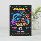 Game Op Niveau Omhoog Videospel Uitnodiging Verjaa (Staand voorkant)