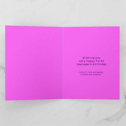 Game op pixel gamer 16e verjaardag dochter kaart (Binnen)