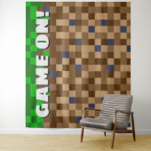 Game op Pixelated Block Gaming Verjaardag Achtergr Wandkleed (In situ)