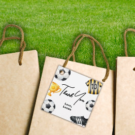 Game op Soccer Sport Football Verjaardag Dank u Bedankjes Labels