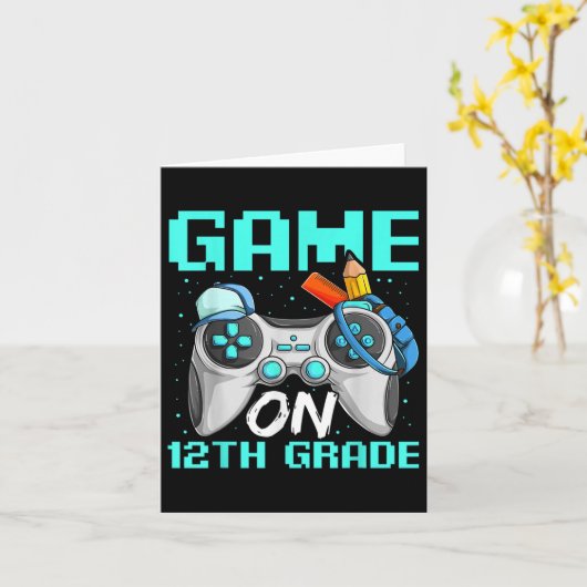 Game op twaalfde rang Shirten, grappige gamer jong Kaart (Gele Bloem)