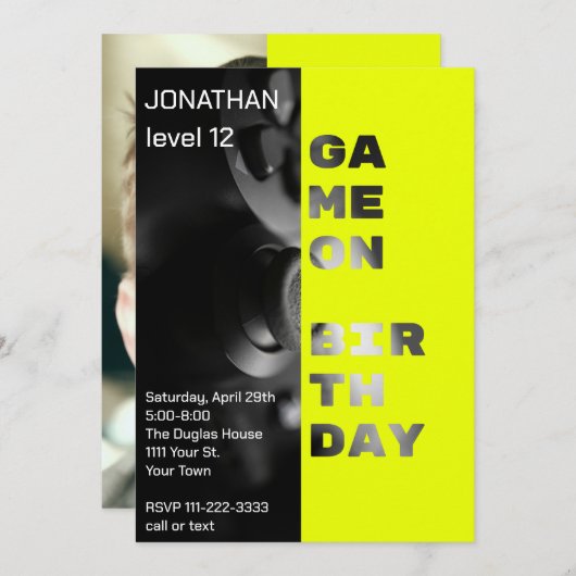 Game Op Verjaardag Gepersonaliseerde Gamer Level U Kaart (Voorkant / Achterkant)