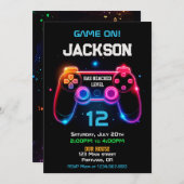 Game op video game controller uitnodiging niveau o (Voorkant / Achterkant)