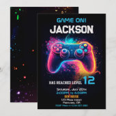 Game op video game controller uitnodiging niveau o (Voorkant / Achterkant)