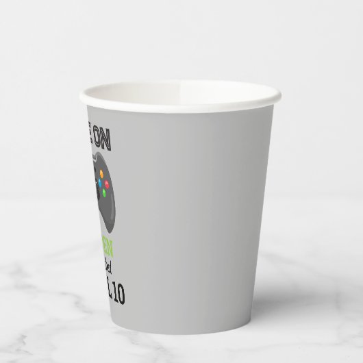 Game Op Videospel Niveau Omhoog Verjaardag Papieren Bekers (Links)