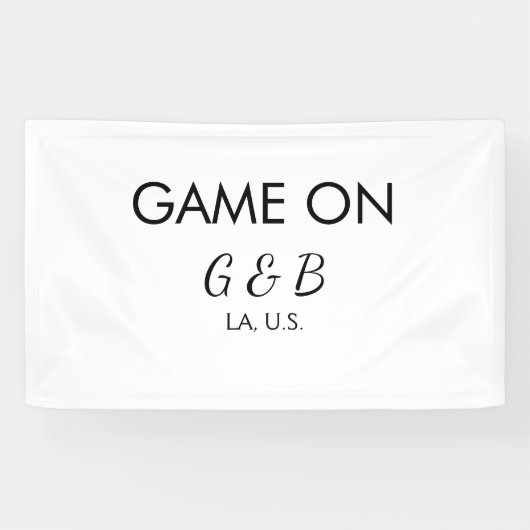 Game op voeg koppel naam huwelijksfeest plaats sta spandoek (Horizontaal)