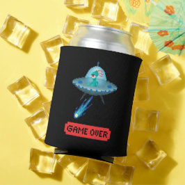 Game Over Alien Vliegende UFO Ruimteschip Pixel Ar Blikjeskoeler