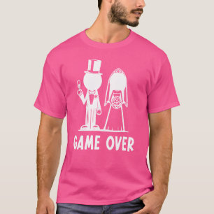 Game Over Bachelor Bruidegom T-shirt Stag Party Br