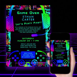 Game Over Bachelor Party Video Arcade Thema Kaart