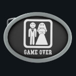 Game over | Bachelor Stag Party Gift (zwart/wit) Gesp<br><div class="desc">Gaat hij trouwen? Arme hem, gaf over... Krijg jezelf dit geweldige cadeau voor de bruidegom, het is grappig en valt echt op met het witte ontwerp op zwarte achtergrond of vice versa. Het is perfect voor vrijgezellen en vrijgezellenfeesten, douches, noem maar op! Groot wit op zwart uitziende gesp riem, het...</div>