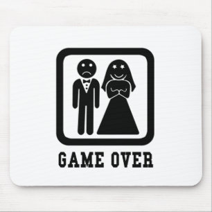 Game over Bachelor Stag Party Gift (zwart/wit) Muismat