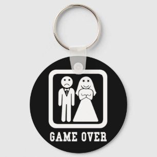 Game over   Bachelor Stag Party Gift (zwart/wit) Sleutelhanger