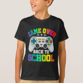 Game Over Back to School – Funny Gamer  T-shirt (Voorkant)