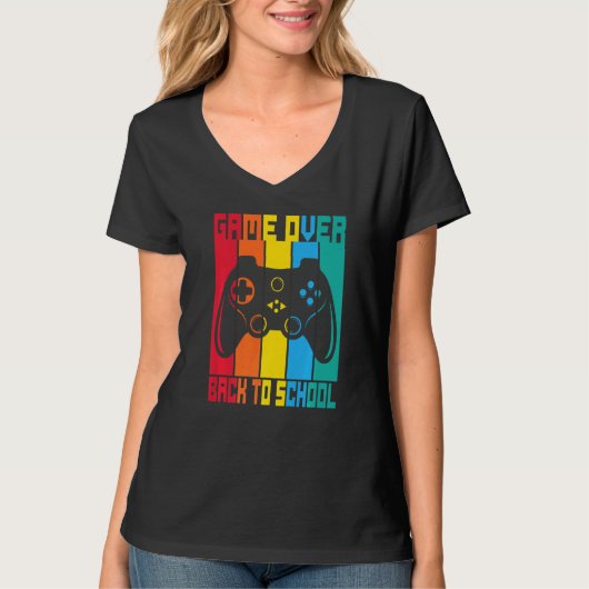 Game Over Back To School Sunset Student Game Contr T-shirt (Voorkant)