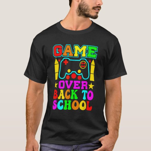 Game Over Back To School  Teacher Student Controll T-shirt (Voorkant)