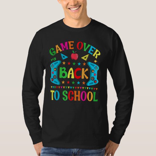 Game Over Back To School Video Game Leveled Up Boy T-shirt (Voorkant)