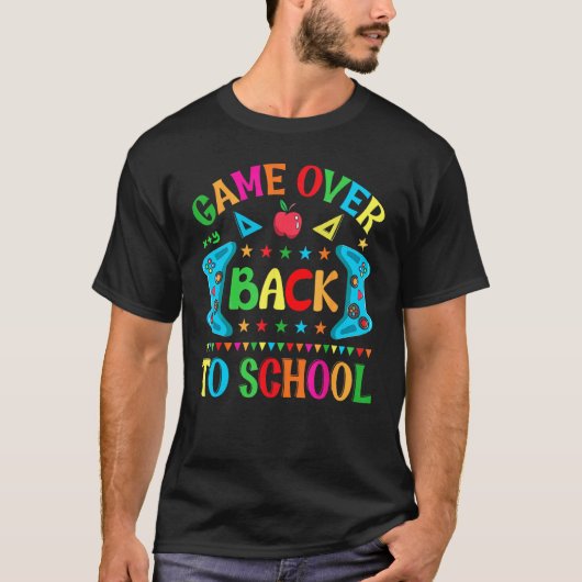 Game Over Back To School Video Game Leveled Up Boy T-shirt (Voorkant)