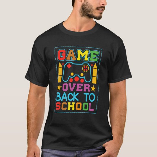 Game Over Back To School Video Game Leveled Up Boy T-shirt (Voorkant)