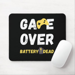 Game Over Batterij Leeg Grappig Gamer Design Muismat
