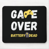 Game Over Batterij Leeg Grappig Gamer Design Muismat (Voorkant)