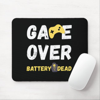 Game Over Battery Dead Funny Gamer Design Muismat