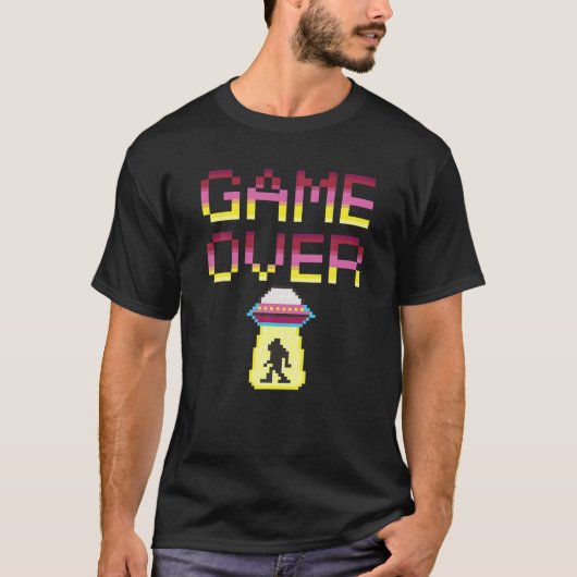 Game Over, Bigfoot, Alien Abductie T-shirt (Voorkant)