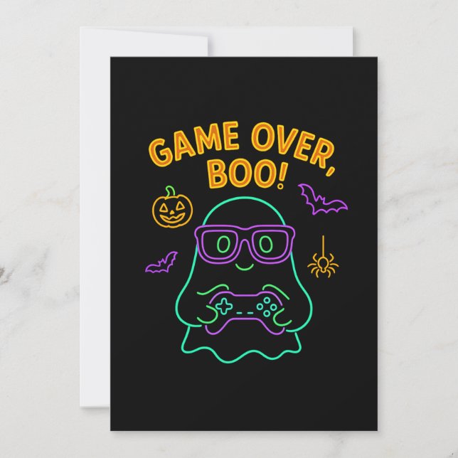 Game Over Boo Grappige Halloween Gamer Geest (Voorkant)