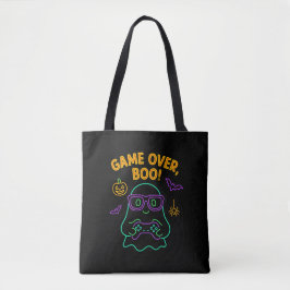 Game Over Boo Grappige Halloween Gamer Ghost Tote Bag