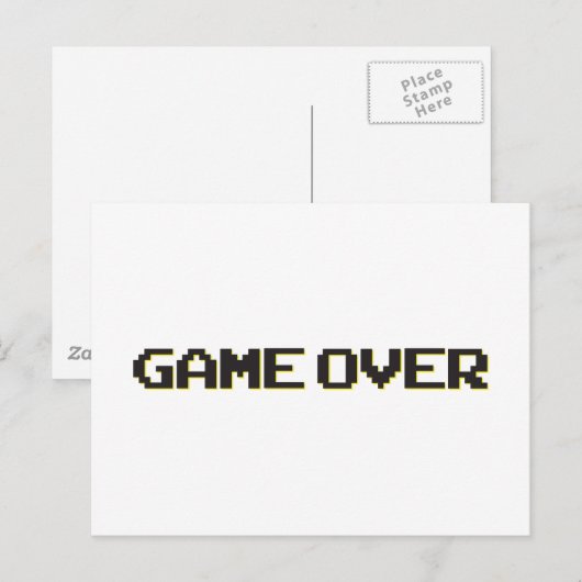 Game over briefkaart (Voorkant / Achterkant)