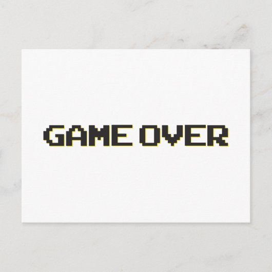 Game over briefkaart (Voorkant)