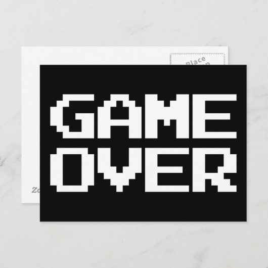 Game over briefkaart (Voorkant / Achterkant)