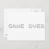GAME OVER BRIEFKAART (Voorkant / Achterkant)