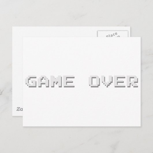 GAME OVER BRIEFKAART (Voorkant / Achterkant)