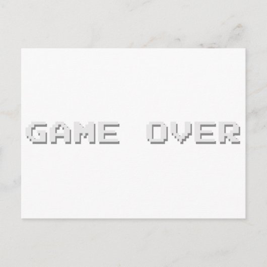 GAME OVER BRIEFKAART (Voorkant)