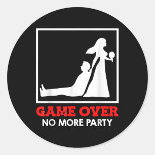 Game Over - Bruid en bruidegom bruiloft Ronde Sticker