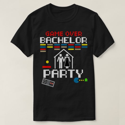 Game Over bruidegom Trouwen 29 T-shirt (Design voorkant)