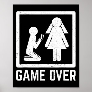 Game Over Bruidsjonkers Feest Huwelijk Drank Smo Poster