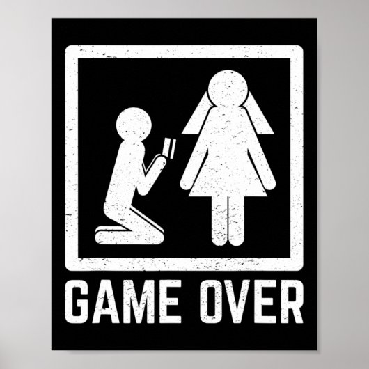 Game Over Bruidsjonkers Feest Huwelijk Drank Smo Poster (Voorkant)