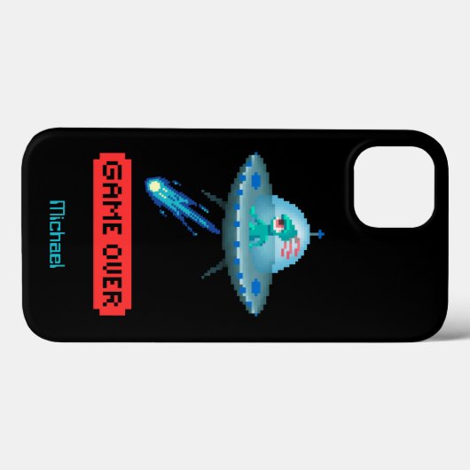 'Game Over' Buitenaards Vliegend UFO Ruimteschip, Case-Mate iPhone Case (Achterkant (horizontaal))