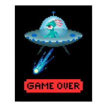'Game Over' Buitenaards Vliegend UFO Ruimteschip, 