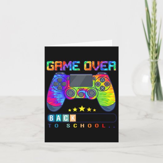 Game Over Byck naar school Leuke Kinder eerste dag Kaart (Voorkant)