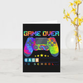 Game Over Byck naar school Leuke Kinder eerste dag Kaart (Gele Bloem)