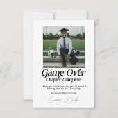 Game Over Chapter Complete Afstuderen voor sporter Bedankkaart (Voorkant)